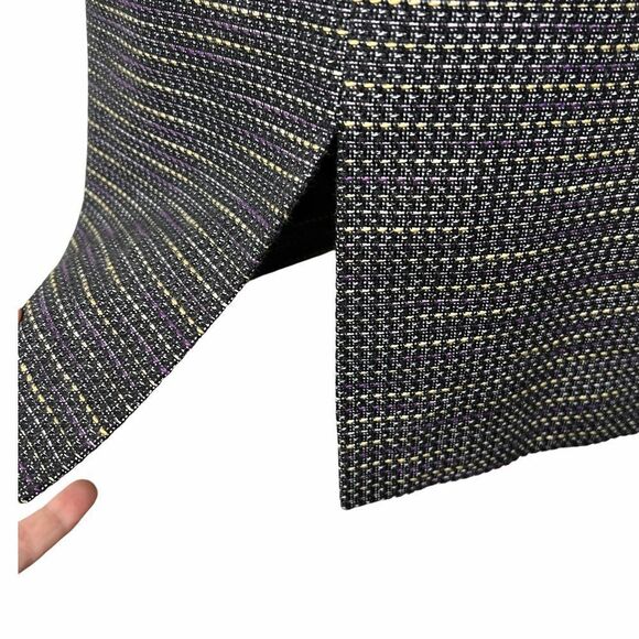 Tahari yellow, purple, black pencil skirt - size 2 - Picture 9 of 16